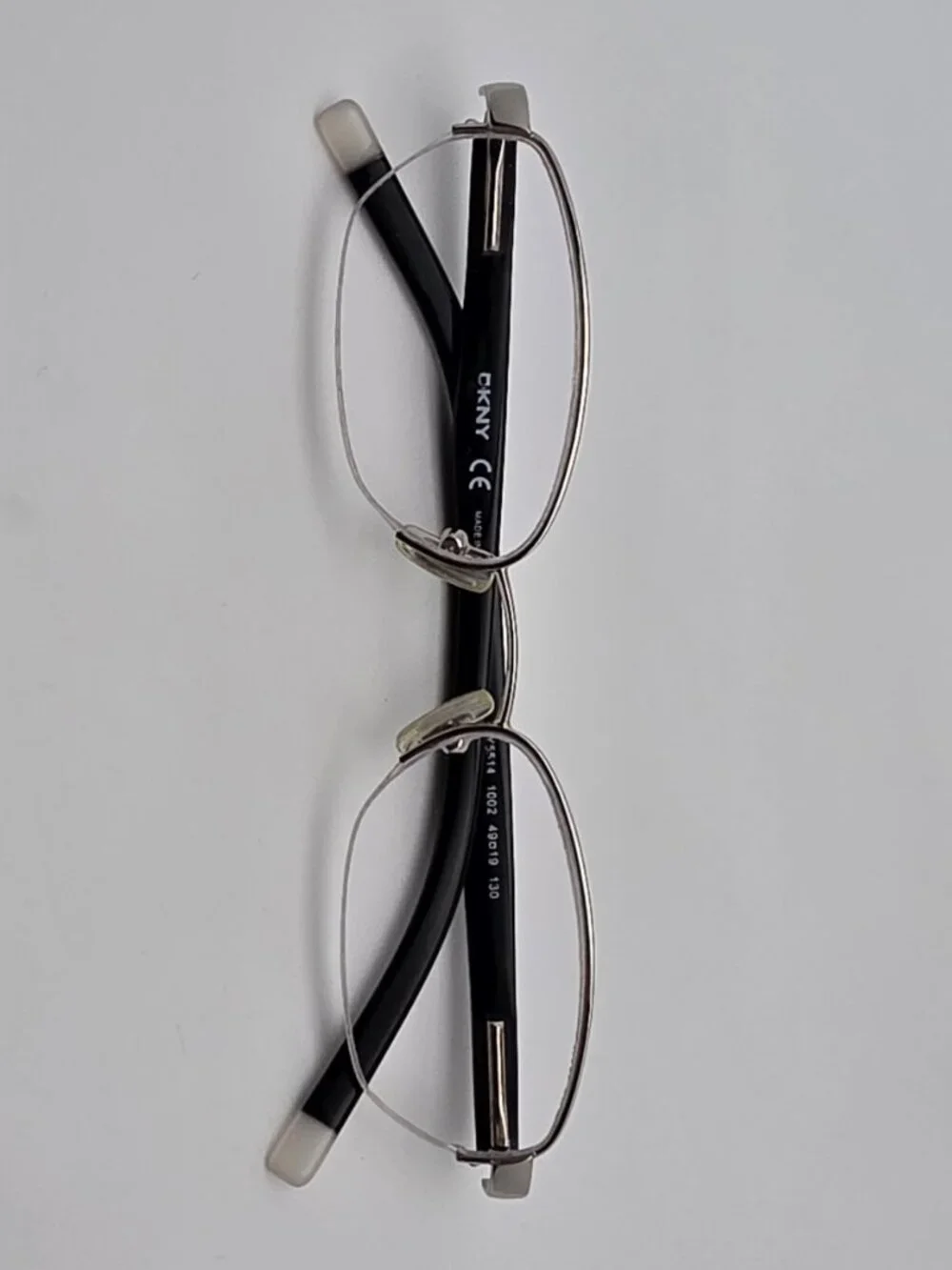 DKNY DY5514 1002 Silver Black Semi Rimless Eyeglasses Frame w/ Case 49-19-130